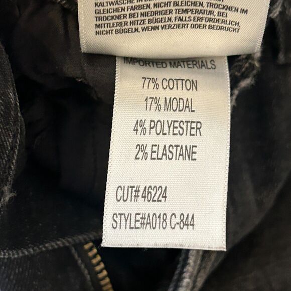 AGOLDE Sophie Crop High Rise Black Denim Raw Hem Skinny Leg Jeans Size 28 - Picture 6 of 6